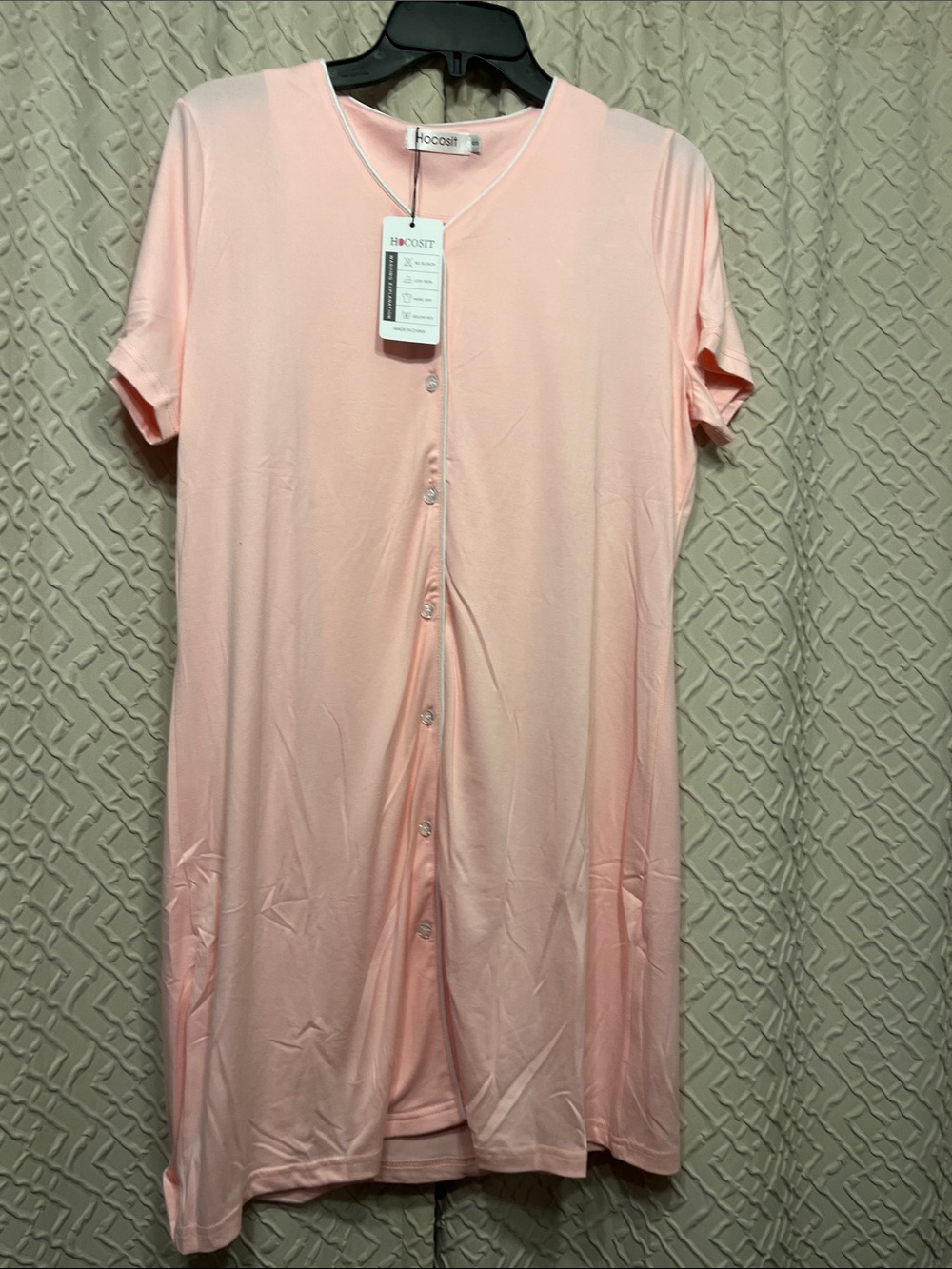 Women's Pink Button-Front Nightshirt